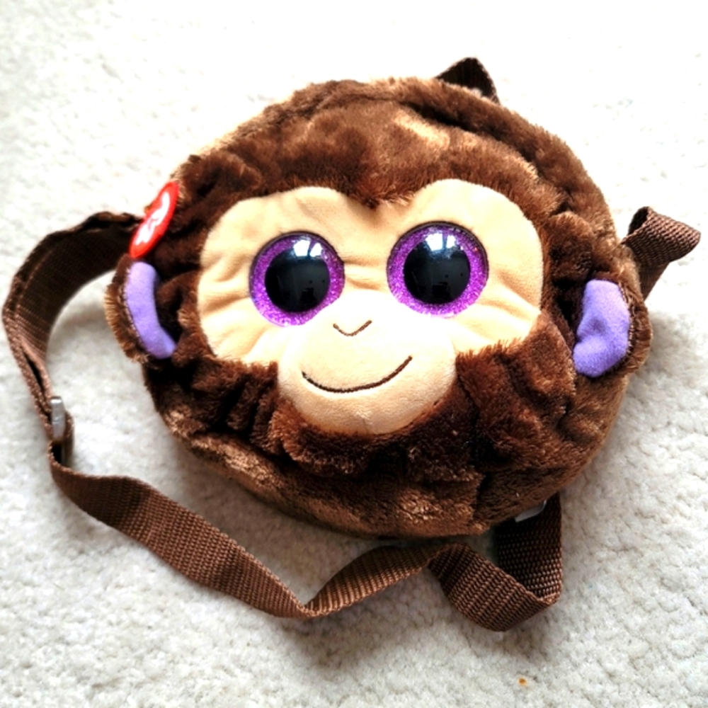 Ty Beanie Babies Gear Coconut the Monkey Furry Shoulder Bag